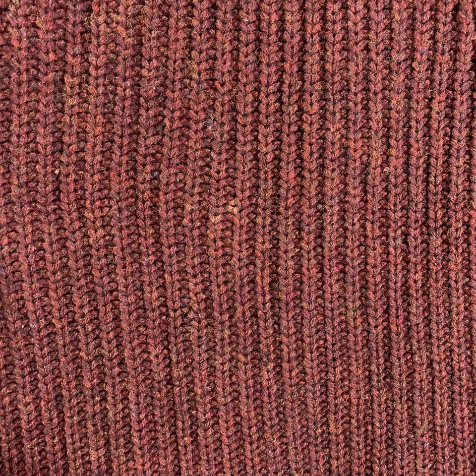 Suéter De Colección J Peterman Company Tejido Pesado Hombres Mediano Borgoña Lana Pescador Foto 3 de 4