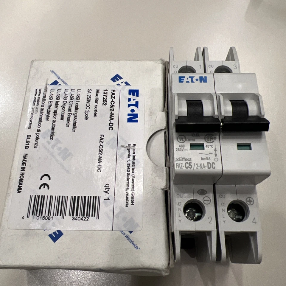 FAZ-C5/2-NA-DC Klockner-Moeller, Div of Eaton Corp. Circuit Breakers, FAZ Series - Image 2 of 4