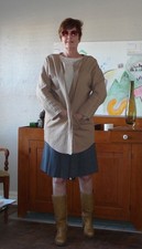 Chico's lightweight linen cotton jacket with snap closure Size 3 FREE SHIPPING