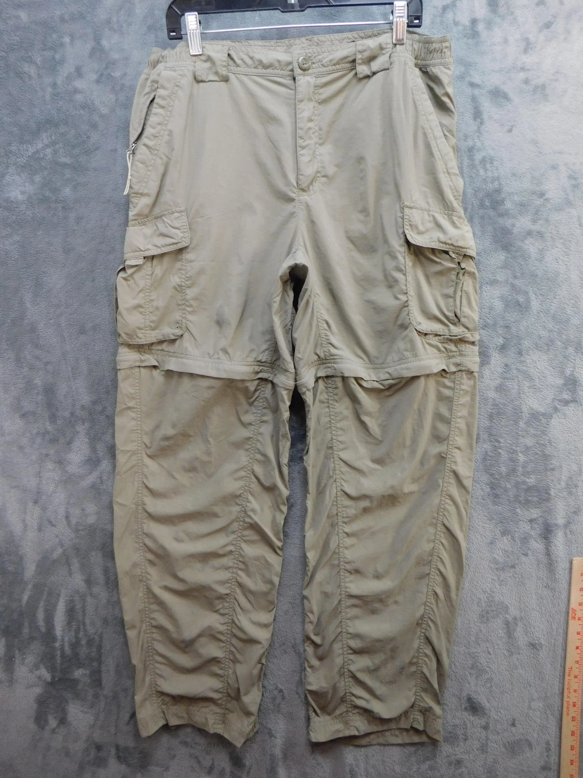 Columbia Titanium Convertible Pants Mens Large Khaki Zip Off Cargo Hiking 32 In