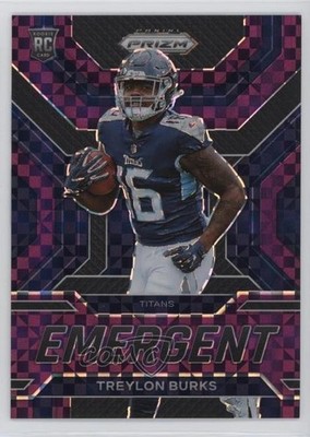 2022 Panini Prizm Emergent Purple Power 8/49 Treylon Burks #E-8 Rookie RC o8g