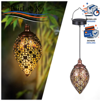 Solarlaterne HäNgend LED Metall Deko FüR AußEn Garten Balkon Patio Weihnachten