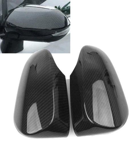 Gloss Carbon Fiber Print Side Mirror Cap Overlay Cover ABS Fits 18-22 C-HR CHR