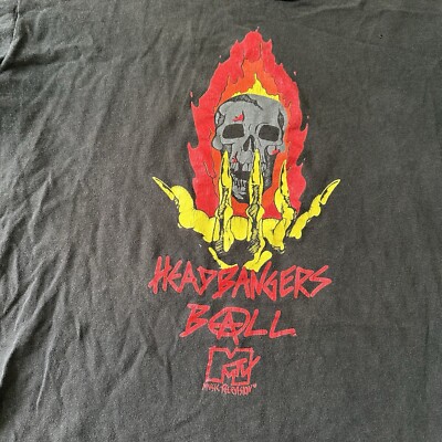 Pushead Headbangers Ball MTV Vintage 90's Single Stitch L T Shirt