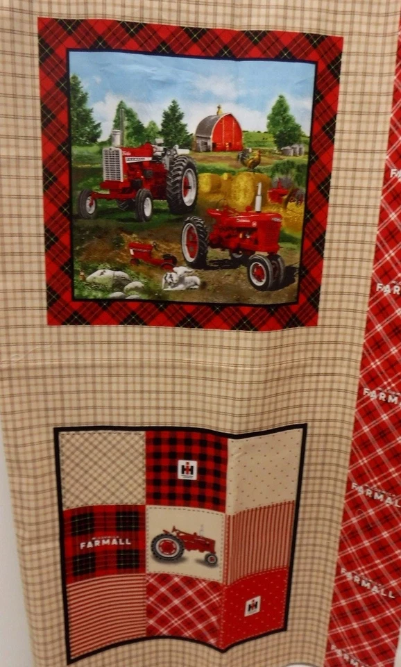 Material de tela de panel de almohada a cuadros Farmall Foto 2 de 4