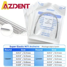 100Pc AZDENT Dental Orthodontic Arch Wire Super Elastic Niti Round Nature Form