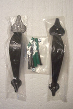 Garage Door Gate Decorative Pull Handles 10 1/4" Black Set of 2 with Hardware