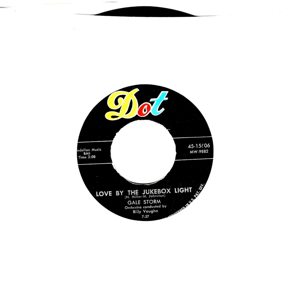 GALE STORM:    Love By the Jukebox Light / On My Mind Again .. 45 RPM 4675