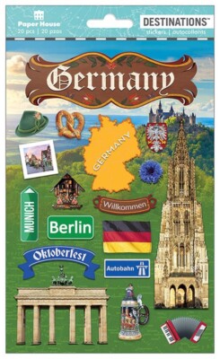 Germany Berlin Vacation 3D Stickers Scrapbook Planner Travel Journal Crafts