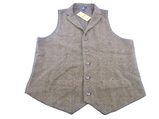 NEW Men's Premier Herringbone Waistcoat- Medium, Brown PR625