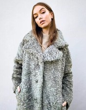 Object Plush Sage Green Faux Fur Coat Asos Never Worn Rrp £120