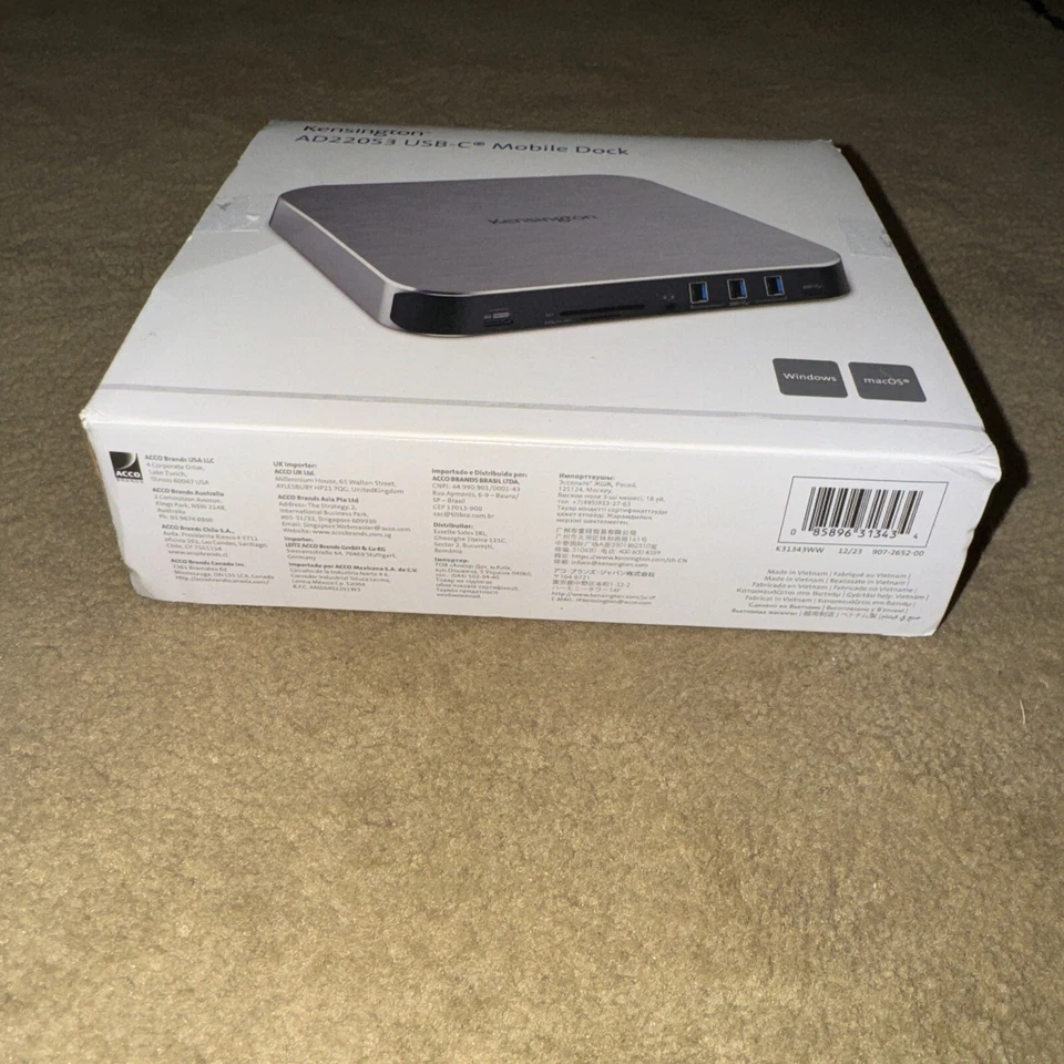 Base de doble pantalla Kensington USB-C AD220S3 para cualquier MacBook M1/M2/M3 85W K31343WW Foto 2 de 4