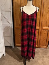 Vince Camuto Flannel Plaid Slip Dress SZ XL