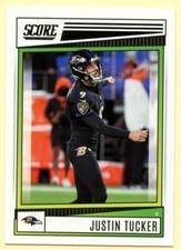 2022 Panini Score Football Justin Tucker card #188 Baltimore Ravens