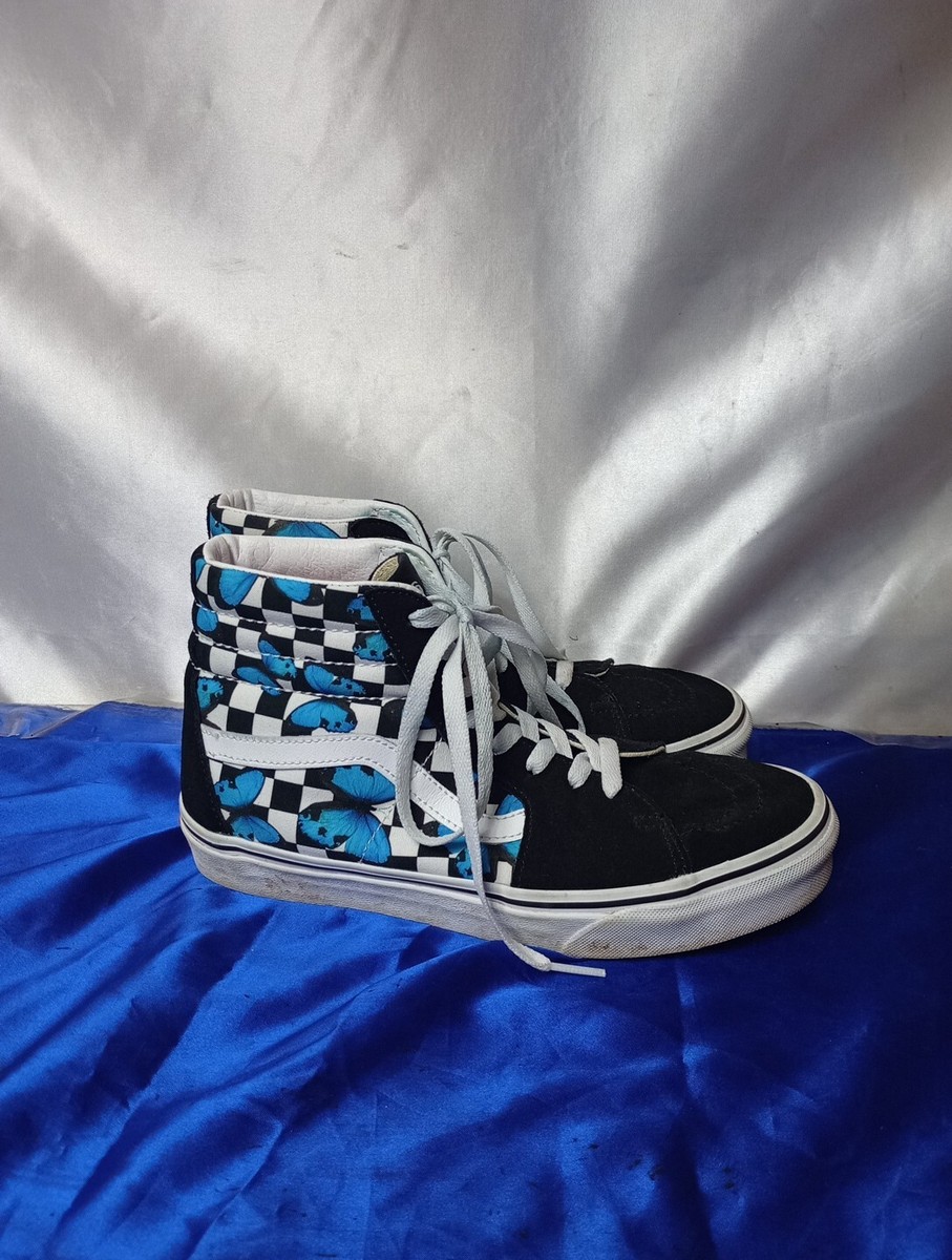 VANS SK8 Hi Top Butterfly Checkered Black White Shoes Unisex Men