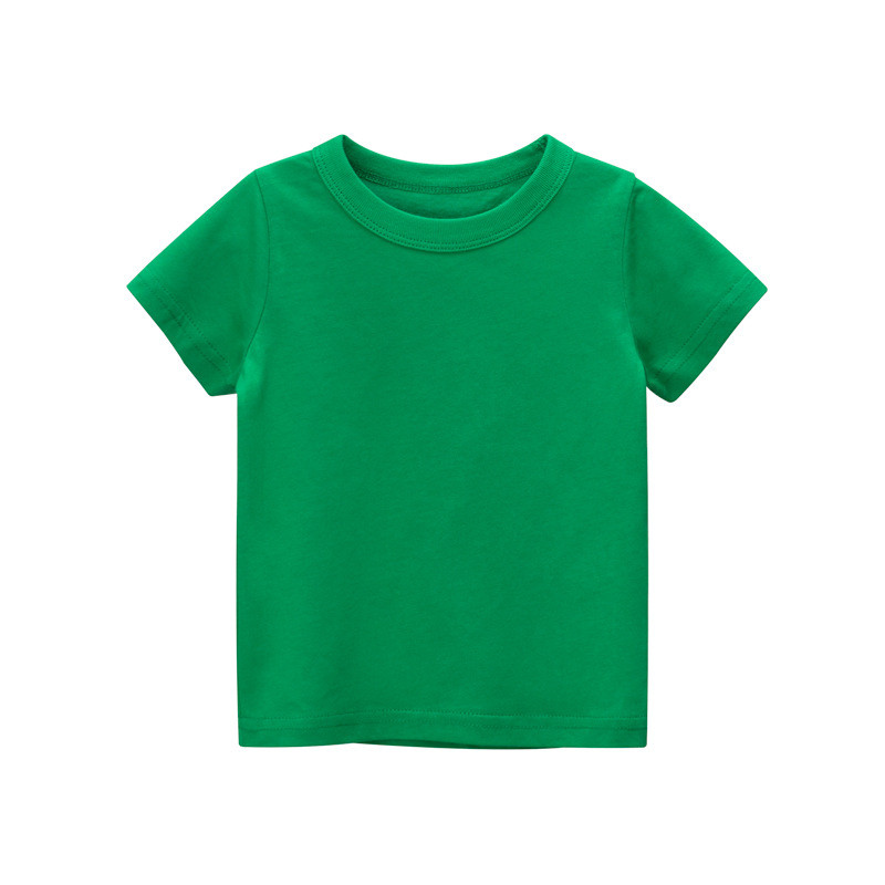 Kid's Summer Kid's Short Sleeve T-shirt Solid Color No Pattern Children's Tops thumbnail 6