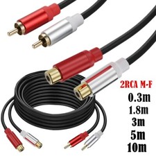 RCA Extension Cable Gold Plated Copper 2 RCA Male To Female Stereo Cable Cord