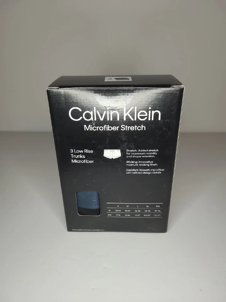 Calvin Klein Microfiber Stretch Low Rise Trunk Boxer Briefs Men's Size XL New - Image 3 of 4