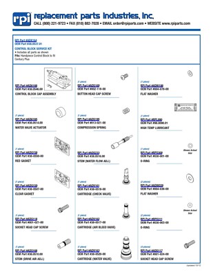 RPI ADK164 - Control Block Service Kit. Fits A-Dec Handpiece Control Block