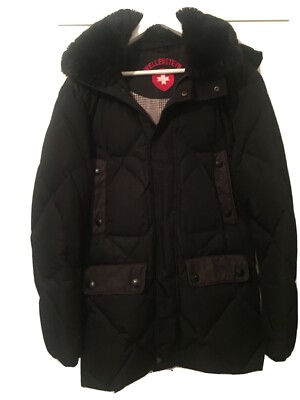 Wellensteyn Daunen Jacke Mantel Parka Herren, Asprey, schwarz M