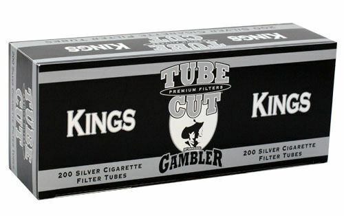 Gambler Tube Cut Silver Ultra Light King Size Cigarette Tubes 5 Boxes 1000 Tubes