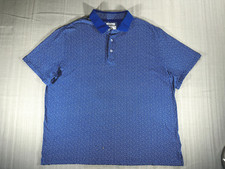 Jos. A Bank Comfort Stretch Polo Shirt Men XL Tailored Fit Blue Short Sleev 3641
