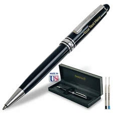 Personalized Pen, Elegant Engraved Pen. Luxury Customized Black and Silver Pen