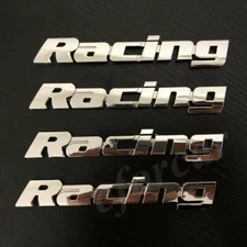 4pcs Metal Chrome Racing Sport R Sports S Car Trunk Emblem Badge Decal Stickers