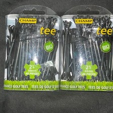 2 3/4" Black Champ Fly Golf Tees 2 packages Black Distance Bio golf tees
