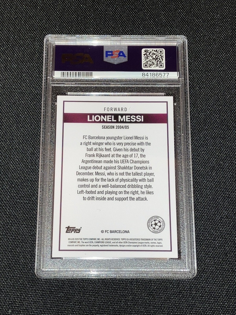 2020-21 TOPPS UEFA CHL LIONEL MESSI 2004/05 LOST ROOKIE CARD