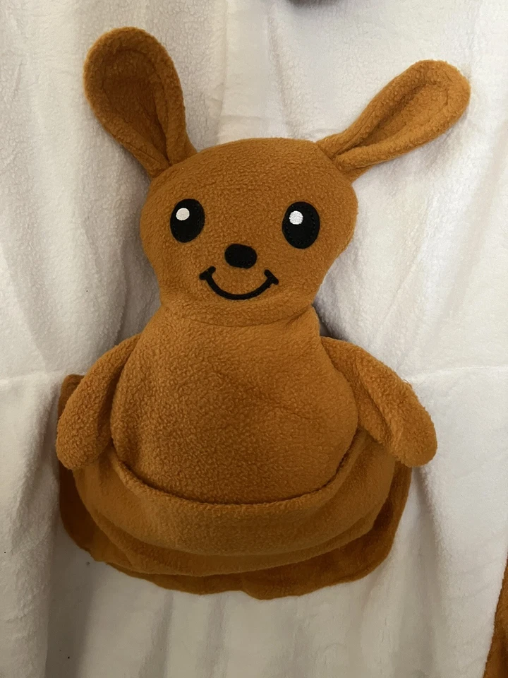 Body Canguro Adulto Disfraz de Una Pieza + Bolsa y Bebé Canguro Peluche + Cola Foto 3 de 4