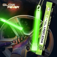 6in Green Glow Sticks - 30 Pack - 12 Hour Bulk Tactical Light Sticks Safety