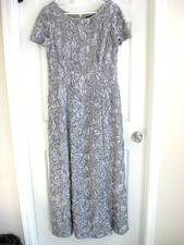 NWOT Vintage 80's Silver Gray Embellished Ball Gown -Size 12 - Alex Evenings