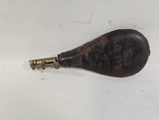 Antique James Dixon & Sons Embossed Leather Gun Powder Flask