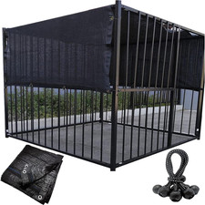 Outdoor Dog Kennel Shade Cover 90 Sunblock Tarp 10x10 Ft with Bungee Cords