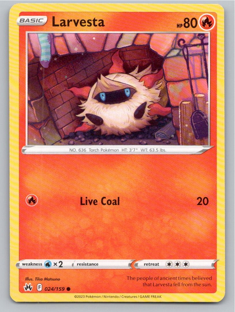 2023 POKEMON LARVESTA CROWN ZENITH 024/159 C NM A73519 FREE S&H