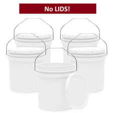PACK 5 galones cubo cubo blanco contenedor sin tapa | Grado alimenticio |