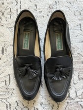 Cole Haan Vintage Black Leather Tassel Loafers Made in Italy 9 AA - fits 7.5-8