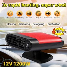 1200W Heater Portable Heating Cooling Fan Defroster Demister for Car Truck 12V