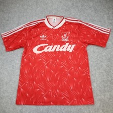 Vintage Liverpool Shirt Mens Medium Red 1989 1991 Adidas Candy Soccer Jersey