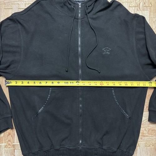 PAUL & SHARK YACHTING Hoodie Black Men’s Medium Fleece Full Zip Made In Italy - Picture 6 of 12