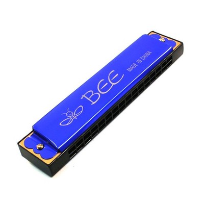 16 Hole Blue Bee Print Mouth Harmonica