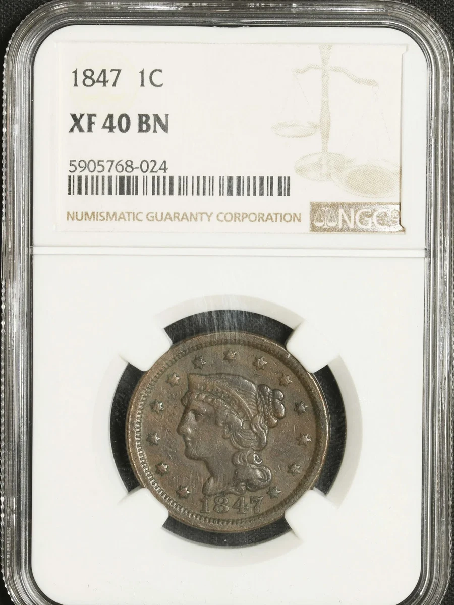 小物 may-mined 1847 Year Braided Hair Large Cents (1839-1857) for sale | eBay