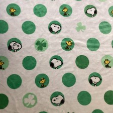 Snoopy Berkshire Blanket Irish Lucky Clovers Polka Dots 48 x 70 Plush Throw