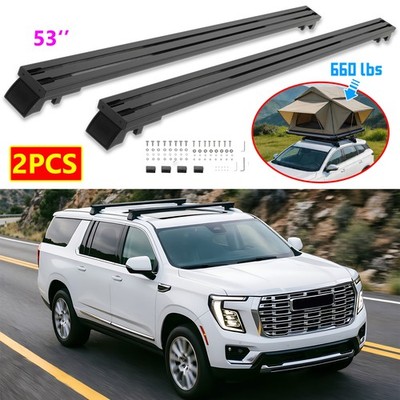 2X 53'' Heavy Duty Roof Rack Cross Bars w/ Flush Rail For GMC Yukon XL 2021-2026