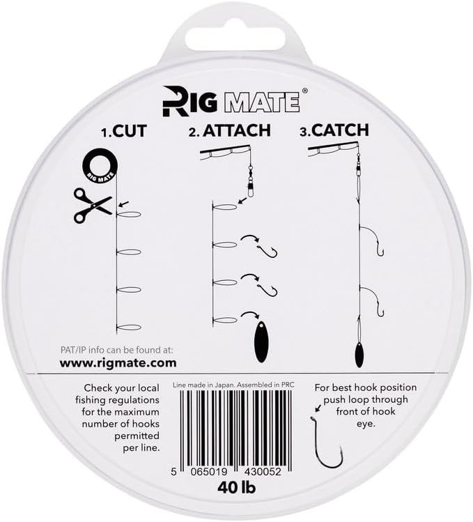 40 lb Pre-Tied Dropper Loop Rigs. Fishing Line Spool. Loops 18 Inches Apart w... - Image 2