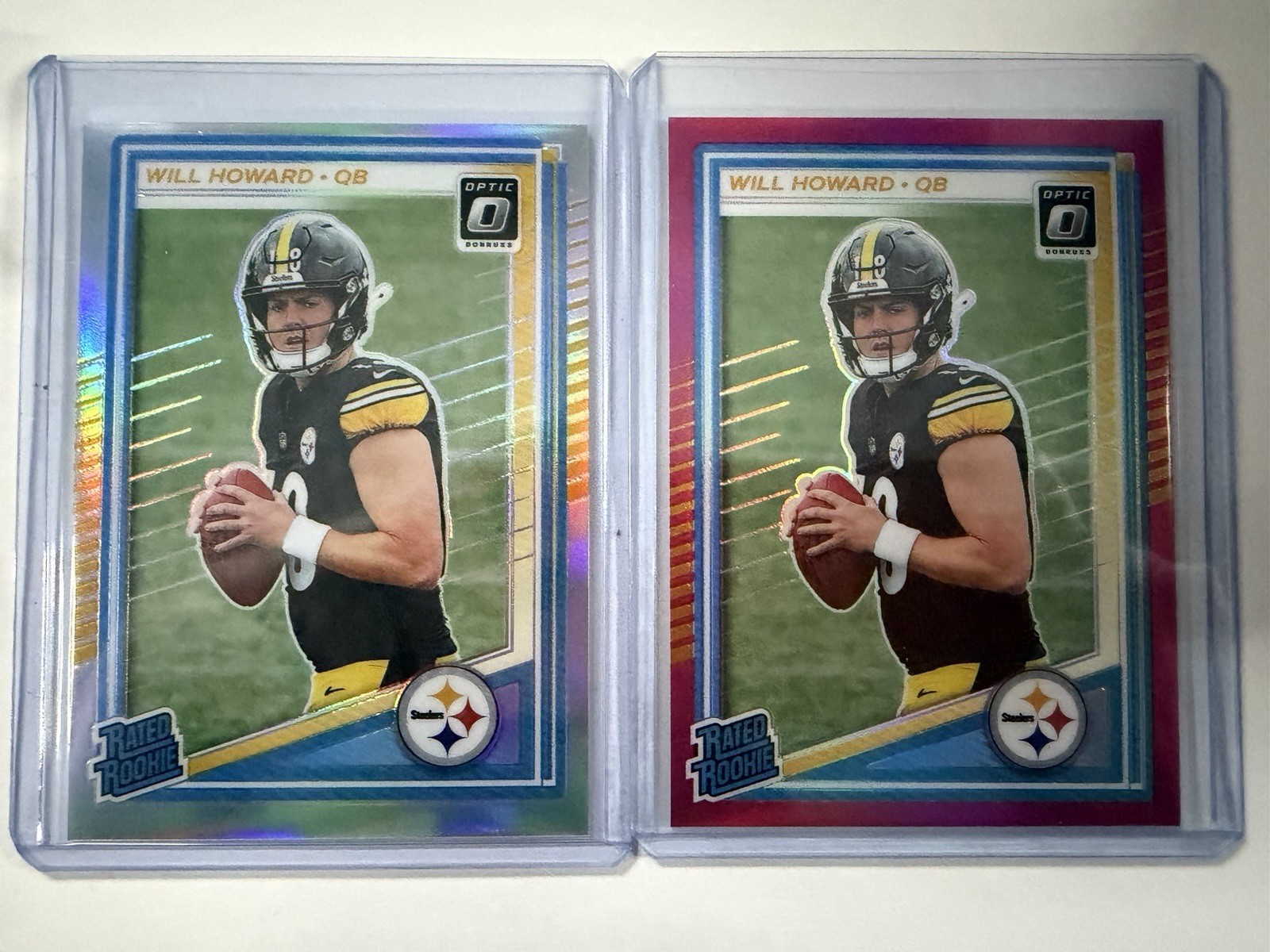 2025 Optic Will Howard Rated Rookie #233 Holo Silver + Pink Prizm Steelers RC