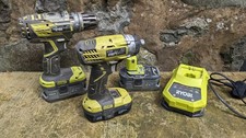 Ryobi R18PDBL One+ 18V Brushless Drill + RID1801 Impact Driver + 3 Batteries