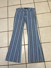 SKY BRAND NEW! VTG! Baby Blue Striped Low Rise Boot Cut Retro Flared Jeans Sz 2