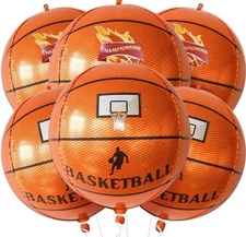 KatchOn Big 22 Inch Basketball Balloons - Pack of 6, Foil Balloons for...